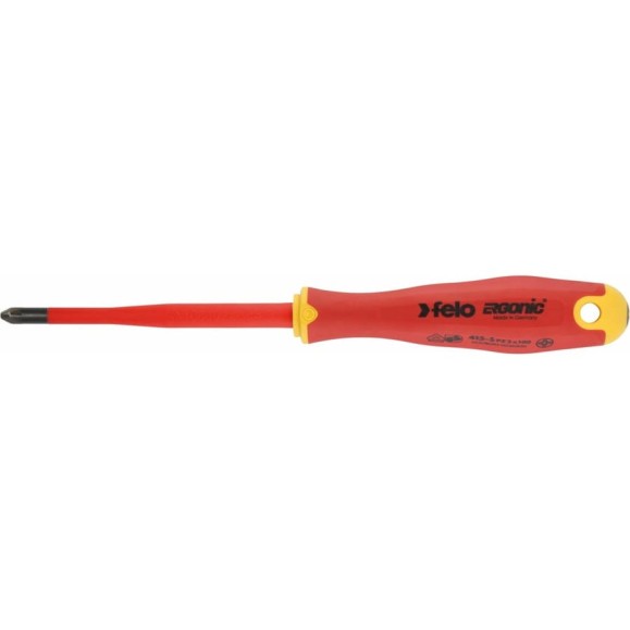 Диэлектрическая отвертка Felo PZ 2х100, E-Slim Ergonic 41529390 Диэлектрическая отвертка Felo PZ 2х100, E-Slim Ergonic 41529390