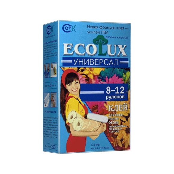 Клей для обоев ECOLUX Универсал 250 г 4607133680275 Клей для обоев ECOLUX Универсал 250 г 4607133680275