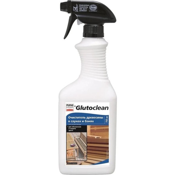 Очиститель дерева в саунах и банях Glutoclean 750 мл М 037103092 Очиститель дерева в саунах и банях Glutoclean 750 мл М 037103092