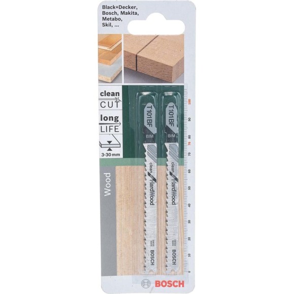 Полотно для лобзика по дереву T101BF (100 мм; 9 TPI; 2 шт.) Bosch 2609256728