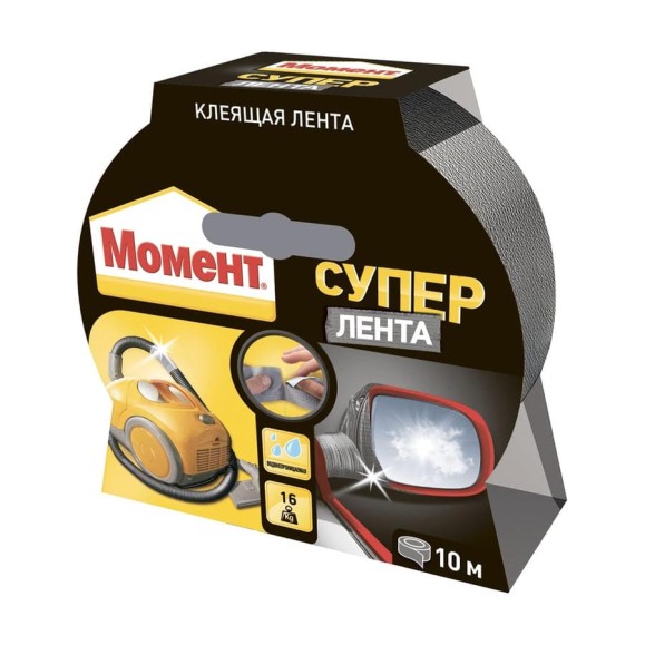 Клеящая лента Момент Супер Лента 10 м на единичном блистере серебряная 1760304 Клеящая лента Момент Супер Лента 10 м на единичном блистере серебряная 1760304