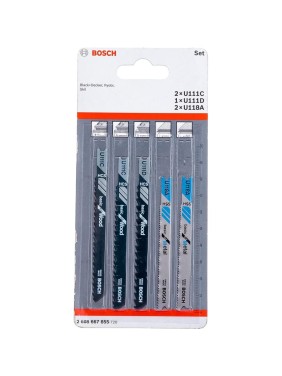 Пилки для лобзика по дереву и металлу (U-хвостовик; 5 шт.) Bosch 2608667855