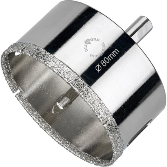 Коронка алмазная по керамограниту и керамике с центрирующим сверлом 80 мм Diamond Industrial DIDCSC080
