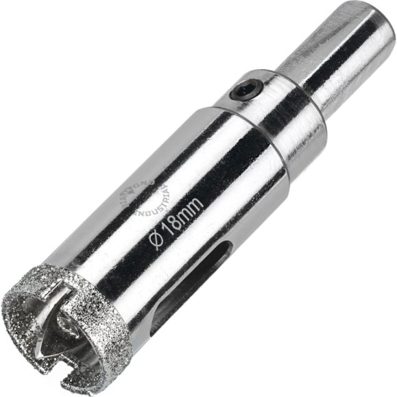 Коронка алмазная по керамограниту и керамике с центрирующим сверлом 18 мм Diamond Industrial DIDCSC018