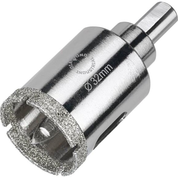 Коронка алмазная по керамограниту и керамике с центрирующим сверлом 32 мм Diamond Industrial DIDCSC032