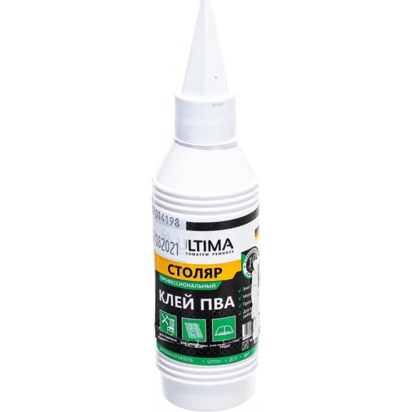 Клей ПВА ULTIMA СТОЛЯР флакон 0,08 кг ULTSTL008 Клей ПВА ULTIMA СТОЛЯР флакон 0,08 кг ULTSTL008