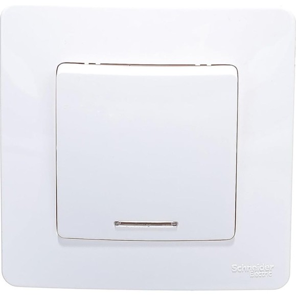 1-клавишный переключатель с подсветкой Systeme Electric BLANCA, С/У, 10А, 250B, молочный BLNVS010612