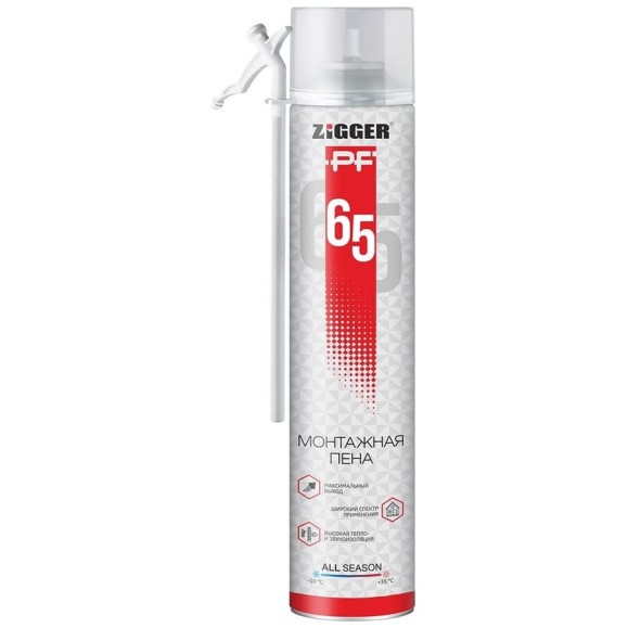 Пена бытовая 65 л всесезонная ZIGGER PF 830мл/830гр 01-03-56 11592223