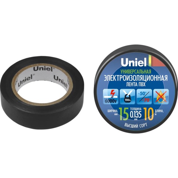 Изоляционная лента Uniel 10/15/01 BLK UIT-135P 4510