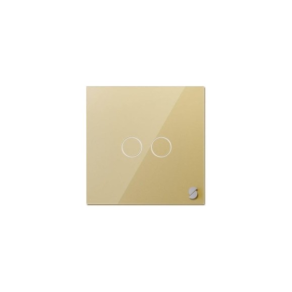 Умный двухклавишный выключатель Sibling золотой Powerlight-WS2G 00-00003069