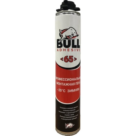 Зимняя профессиональная монтажная пена Bull (65 л, -20 С, 1000 мл, 885 гр) PF65W