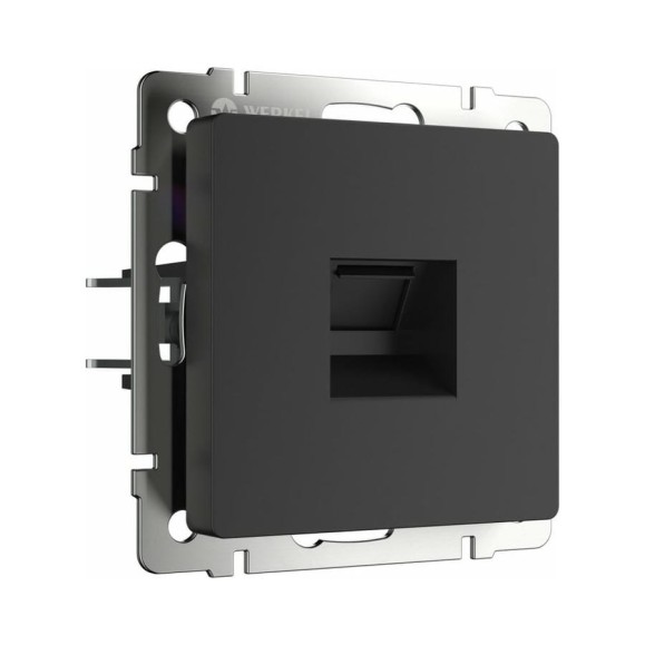 Телефонная розетка RJ-11 WERKEL W1182008 черный матовый a051604 Телефонная розетка RJ-11 WERKEL W1182008 черный матовый a051604