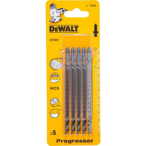 Пилка по дереву HCS 116x91x2-3x65мм, T234, 5 шт. DEWALT DT2057