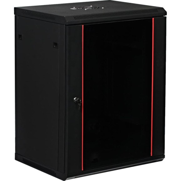 Серверный настенный шкаф W&T 15U 600х450 19 дюймов черный C156045BWTWOF