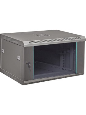 Серверный настенный шкаф W&T 6U 600х500 19 дюймов серый C066050GWTWOF