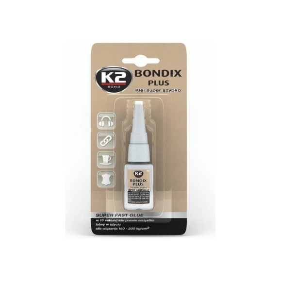 Супер клей K2 BONDIX PLUS 15 секунд, 10 гр B101