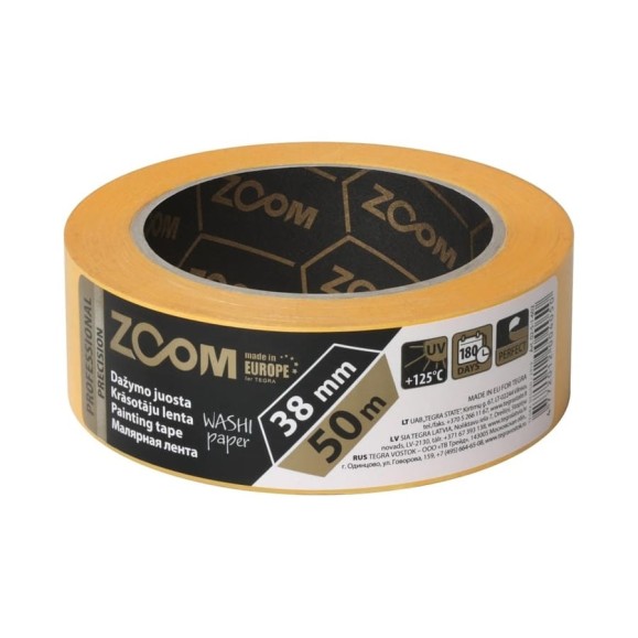 Профессиональная малярная лента ZOOM Precision, 38 мм х 50 м 02-5-1-602 Профессиональная малярная лента ZOOM Precision, 38 мм х 50 м 02-5-1-602