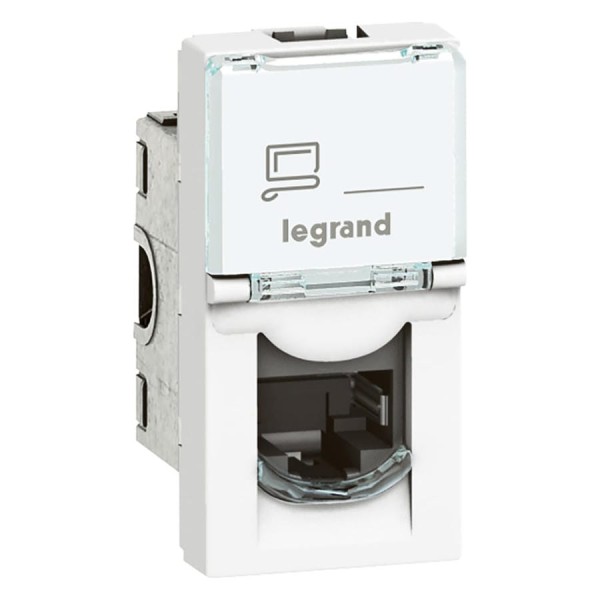 Розетка Legrand RJ 45 Программа Mosaic категория 6 FTP 1 модуль белый 076562