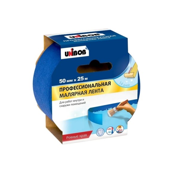 Малярная лента UNIBOB профи 50 мм х 25 м 134850 Малярная лента UNIBOB профи 50 мм х 25 м 134850
