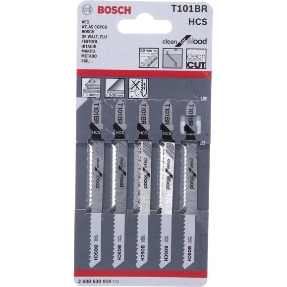 Пилка для лобзика 5 шт. HCS T101 BR Bosch 2.608.630.014