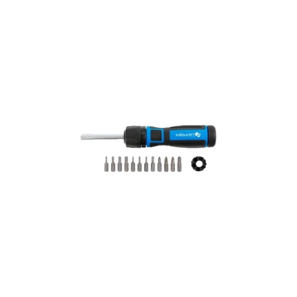 Отвертка HOEGERT TECHNIK со сменными битами и редуктором 1:5 HT1S215