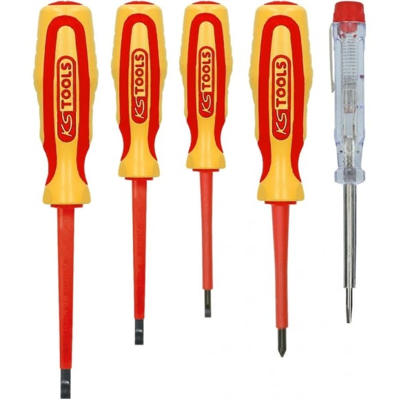 Набор отверток KS Tools VDE, с индикаторной отверткой, 1000В 117.0540 Набор отверток KS Tools VDE, с индикаторной отверткой, 1000В 117.0540