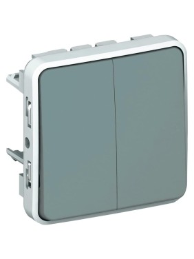Двухклавишный переключатель Legrand на два направления Программа Plexo серый 10 AX 069525