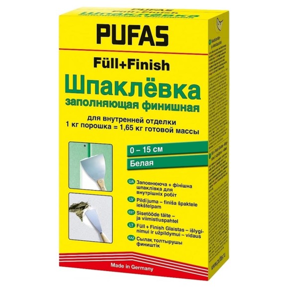 Заполняющая и финишная шпаклевка Pufas FüII + Finish М 1 кг 003002092