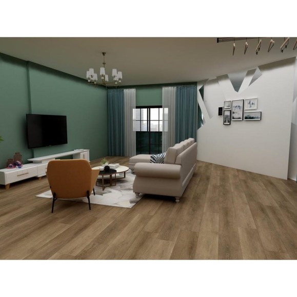 Виниловый пол с подложкой FLOORWOOD Genesis Дуб Данте 43 класс толщина 5 мм влагостойкий с микрофаской MV34