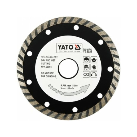 Отрезной алм. диск YATO TURBO универ. 125мм YT-6023 36686023 092 1