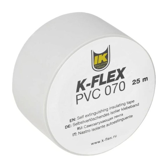 Лента для теплоизоляции K-FLEX 025-025 PVC AT 070 white R850CG020007W