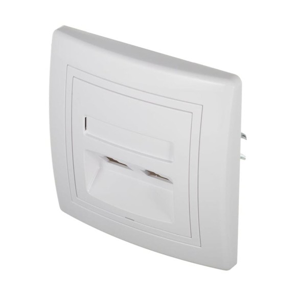 Коммуникационная двойная розетка Aling-conel PRESTIGE RJ45 Cat5e UTP, белая 614.00 113031