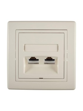 Коммуникационная двойная розетка Aling-conel PRESTIGE RJ45 Cat5e UTP, бежевая 614.99 113220