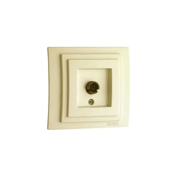 Проходная TV розетка Mono Electric LARISA универсальная, экран, крем 103-171705-137