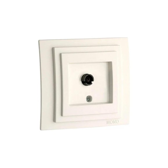 Проходная TV розетка Mono Electric LARISA универсальная, экран, слоновая кость 103-010105-137
