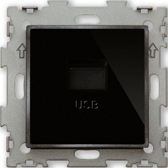 USB розетка CGSS 2.1А черная Эстетика GL-W201U-BCG