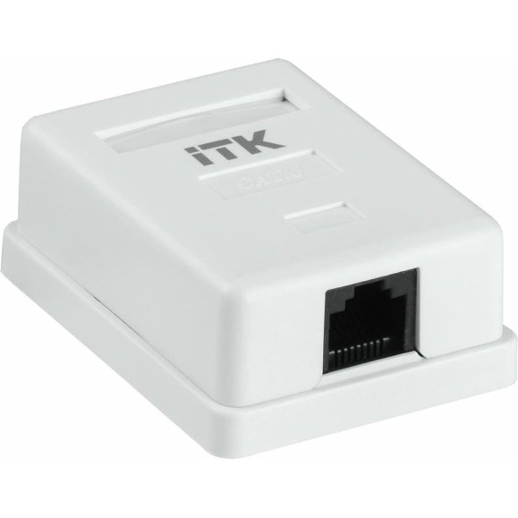 Настенная информационная розетка IEK ITK RJ45 кат. 6 UTP 1-порт CS2-1C06U-12