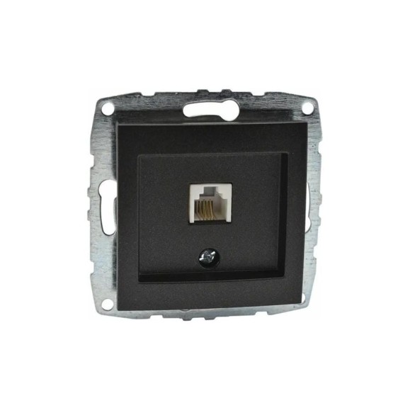 Механизм телефонной розетки Mono Electric Rj45, Cat3, L/D, графит 500-002025-124