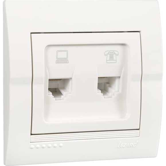 Розетка Lezard DERIY RJ45+RJ11 белый 702-0202-143 Розетка Lezard DERIY RJ45+RJ11 белый 702-0202-143