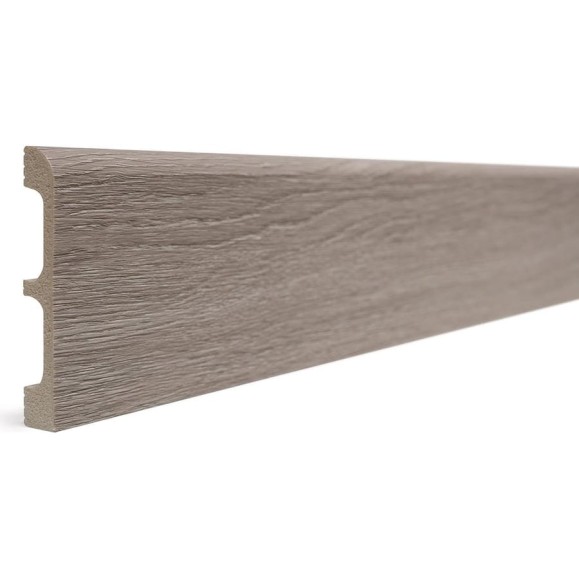 Плинтус напольный ударопрочный влагостойкий (серый; 80Х13Х2400 мм) Decor-Dizayn 706-80SH