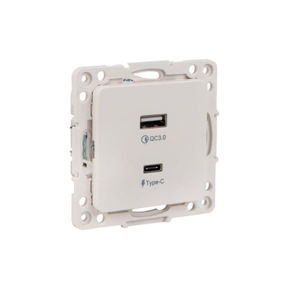 Механизм розетки EKF Стокгольм с 2USB белый PROxima EYR-2USB-type-C