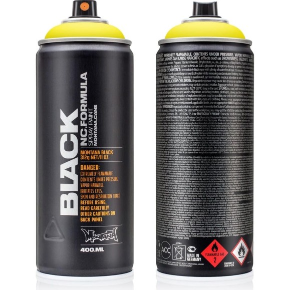 Краска MONTANA BLACK истинная желтая, 0.4 л TR1000 BLK