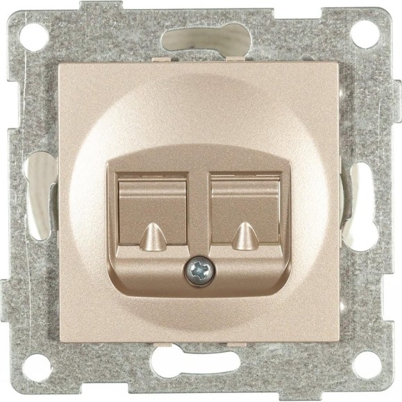 Механизм телефонной розетки GUSI ELECTRIC Ugra RJ12, одинарной, СУ, шампань С11Т1-027