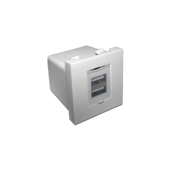 Модуль LANMASTER USB-зарядки, 2 порта, 45x45, белый LAN-EZ45x45-2U/R2-WH Модуль LANMASTER USB-зарядки, 2 порта, 45x45, белый LAN-EZ45x45-2U/R2-WH