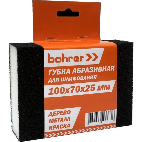 Губка абразивная (100х70х25 мм; Р180) BOHRER 525172180 Губка абразивная (100х70х25 мм; Р180) BOHRER 525172180