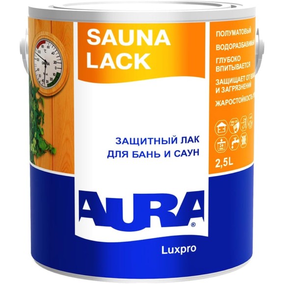 Лак Aura Sauna Lack 2,5 л L0012 Лак Aura Sauna Lack 2,5 л L0012