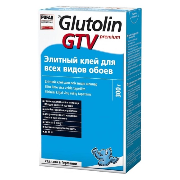 Элитный клей для всех видов обоев PUFAS GLUTOLIN GTV 300 г 063812074 Элитный клей для всех видов обоев PUFAS GLUTOLIN GTV 300 г 063812074
