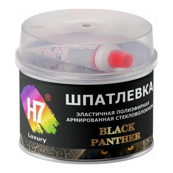 Эластичная полиэфирная шпатлевка H7 Black Panther армированная стекловолокном, 0.25 л, 0.535 кг 774202