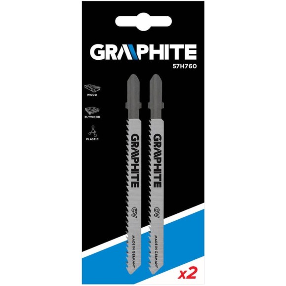 Полотно (2 шт; 10TPI; хвостовик T) для электролобзика GRAPHITE 57H760 Полотно (2 шт; 10TPI; хвостовик T) для электролобзика GRAPHITE 57H760