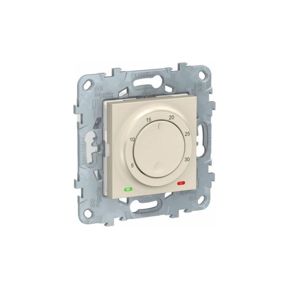 Электронный термостат Systeme Electric Unica New бежевый, 8А, встроенный термодатчик NU550144